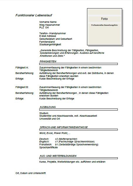 germany resume format in english